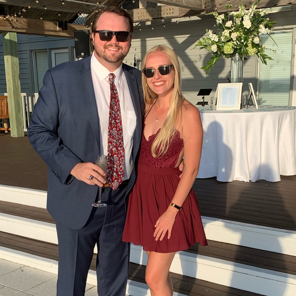 Maroon Lace Cocktail Dress from Tobi